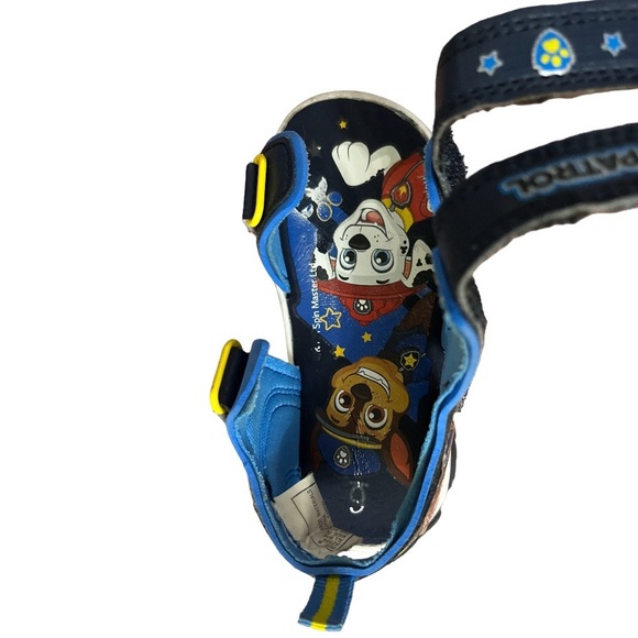 Nickelodeon Paw Patron Sandals Black Blue Size 6 Velcro Summer light-up - Picture 4 of 13